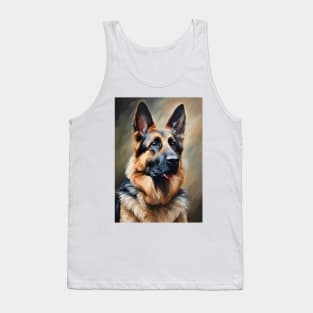 German Shepherd Dog Breed Oil Painting Tank Top